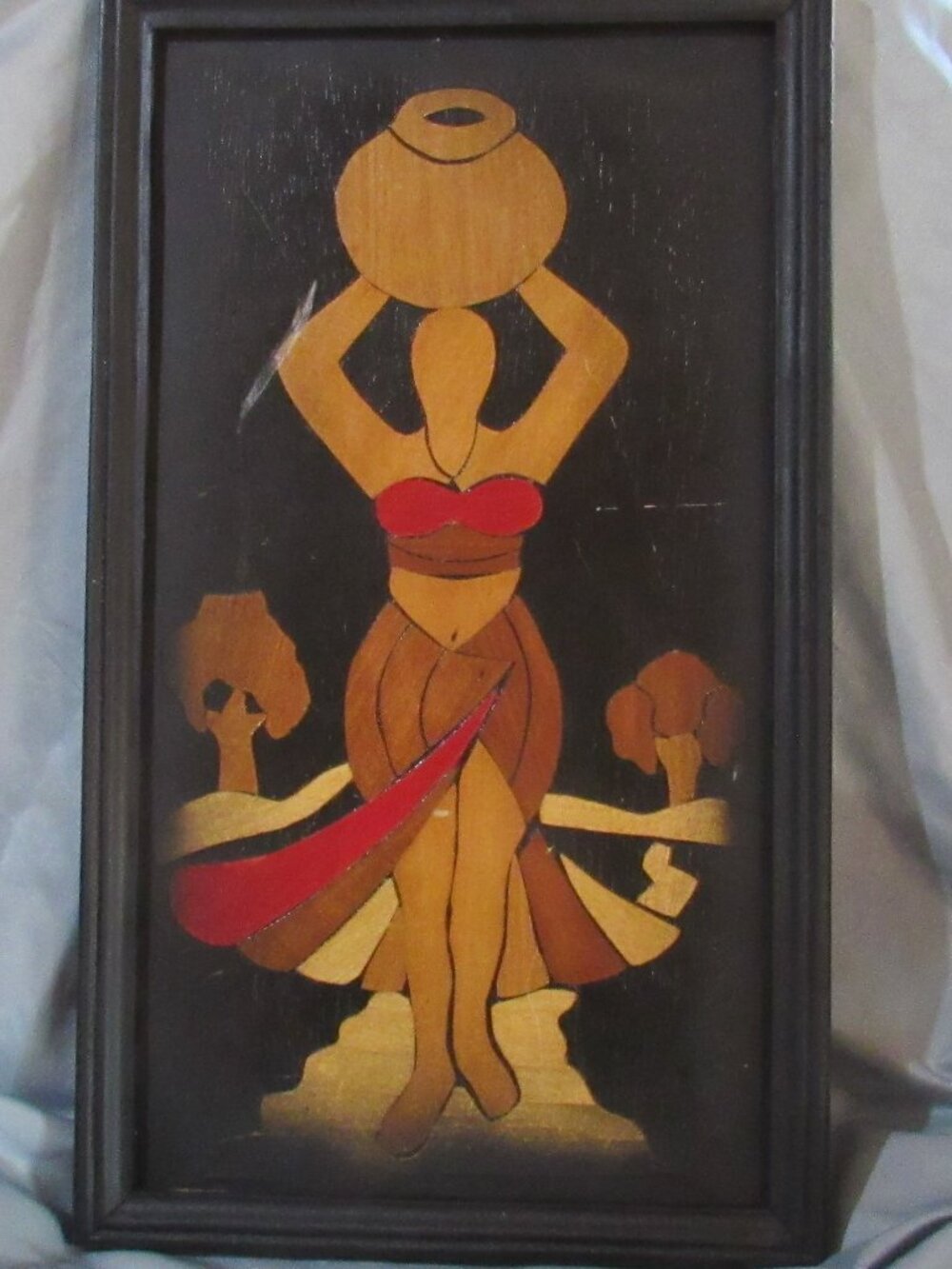 Mid Century Modern Guyana Artist and Designer D. Addo Wood Collage Art Y211